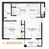 Floor plan: 1 Bedroom, 1 Bath
