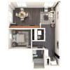 Floor plan: 1-Bedroom 1-Bathroom | 788 sqft
