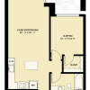 Floor plan: 1 Bedroom 1 Bath Den B4