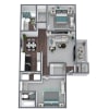 Floor plan: B1: 2 Bed 2 Bath