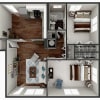 Floor plan: 2x1 Renovated