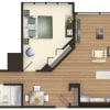 Floor plan: A1: 1 BR/1BA 640 SF