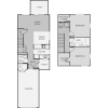 Floor plan: 2 Bedroom 1.5 Bathroom Townhome