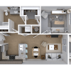 Floor plan: 1x1-735