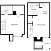 Floor plan: 1 bedroom townhome