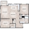 Floor plan: 2 Bed 1 Bath D