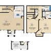 Floor plan: 2 Bed, 2 Bath D Townhome