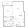 Floor plan: 1C w/ Balcony