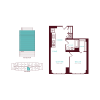 Floor plan: 1 Bedroom 1 Bath M