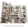 Floor plan: 2 Bed/2 Bath | B2-1