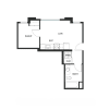 Floor plan: 1x1 - A3 - Iron Flats
