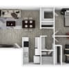 Floor plan: Two Bedroom One Bathroom