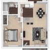 Floor plan: 1x1 A2