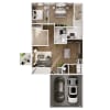 Floor plan: Edgewater 3 with Enclosed Den