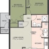 Floor plan: 2-Bed, 1-Bath