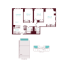 Floor plan: 3 Bedroom 2 Bath PH-G