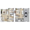 Floor plan: 2 Bed 1.5 Bath Townhome