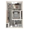Floor plan: 1x1 A