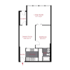 Floor plan: A6 - 1 Bed / 1 Bath (780 sf)