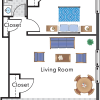 Floor plan: 1 Bedroom 03 Tier