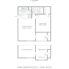 Floor plan: One Bedroom 561/638