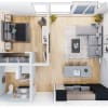 Floor plan: 1 Bedroom D