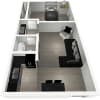 Floor plan: 1 Bedroom East