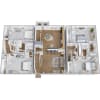 Floor plan: 4 Bed 4.5 Bath Townhome