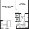Floor plan: 1 Bedroom 1 Bath - A16 Affordable 80%