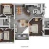 Floor plan: Three Bedroom Two Bath-Simply Modern