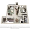 Floor plan: 1x1 Renovated Ponderosa
