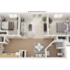 Floor plan: 2 Bedroom  - Large with Kitchen Island/Bar - Premium