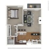 Floor plan: 1BR/1BA