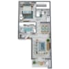 Floor plan: 1 Bed / 1 Bath – Renovated