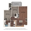 Floor plan: Two Bedroom - 2AA (Wheelchair Accessible)