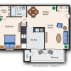 Floor plan: 1 Bedroom 1 Bath Type B