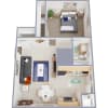 Floor plan: One bedroom one bath