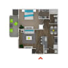 Floor plan: 1 Bedroom C