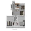 Floor plan: 2 Bedroom