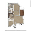 Floor plan: 1 Bed & Study Cherry Remodel