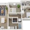 Floor plan: 2 Bedroom 2 Bathroom Apartment