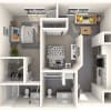 Floor plan: B2 - Large One Bedroom