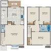 Floor plan: 3 Bedroom 1.5 Bath Townhome