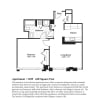 Floor plan: 1Bed 1 Bath