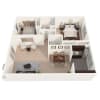 Floor plan: 2 Bed 2 Bath