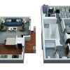 Floor plan: 3 Bedroom 2 Bathroom Townhome