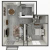 Floor plan: Upgraded 1 Bedroom 1 Bathroom Apartment