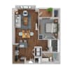 Floor plan: One Bedroom One Bathroom