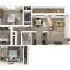 Floor plan: 3 BEDROOM 1 BATH