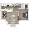 Floor plan: 1x1U
